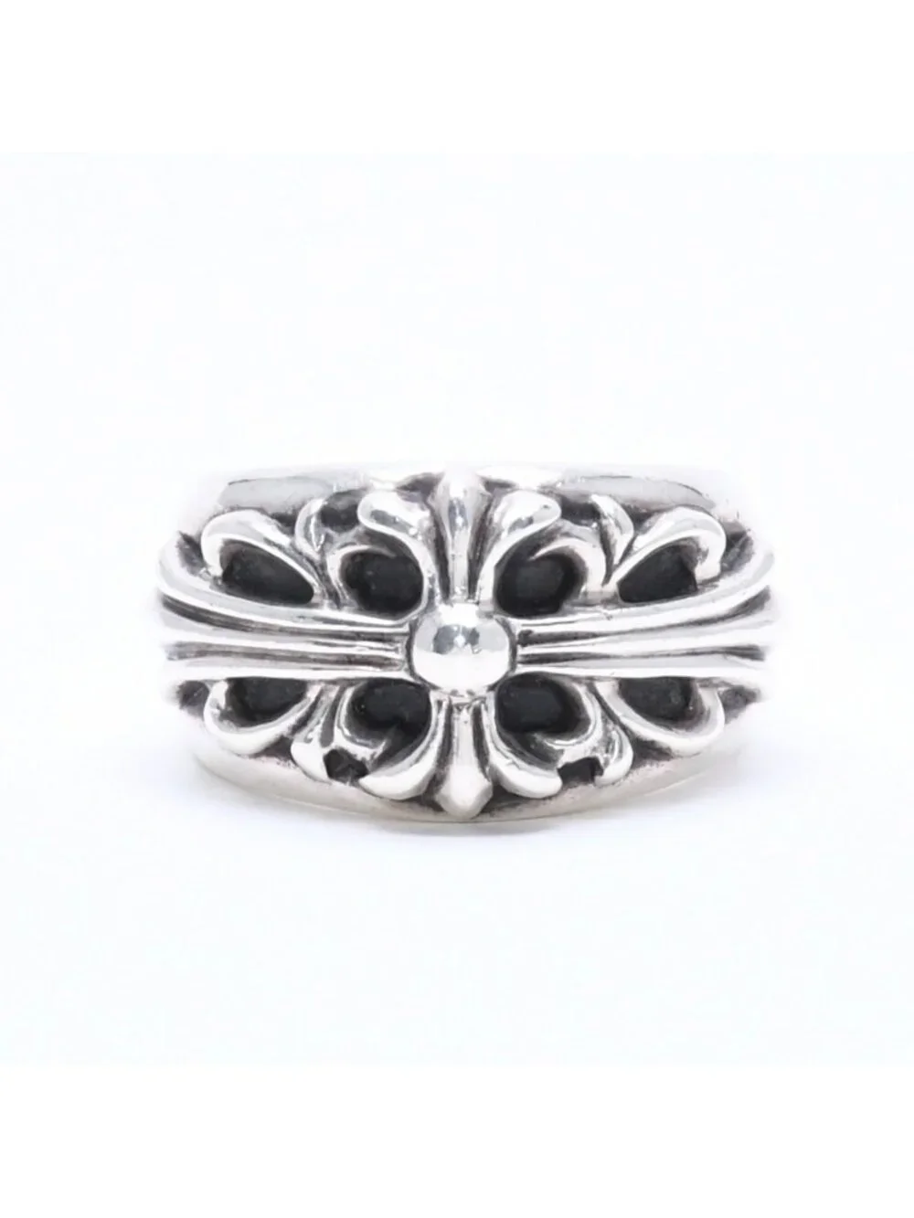 Chrome Hearts Floral Cross Ring Sterling Silver
